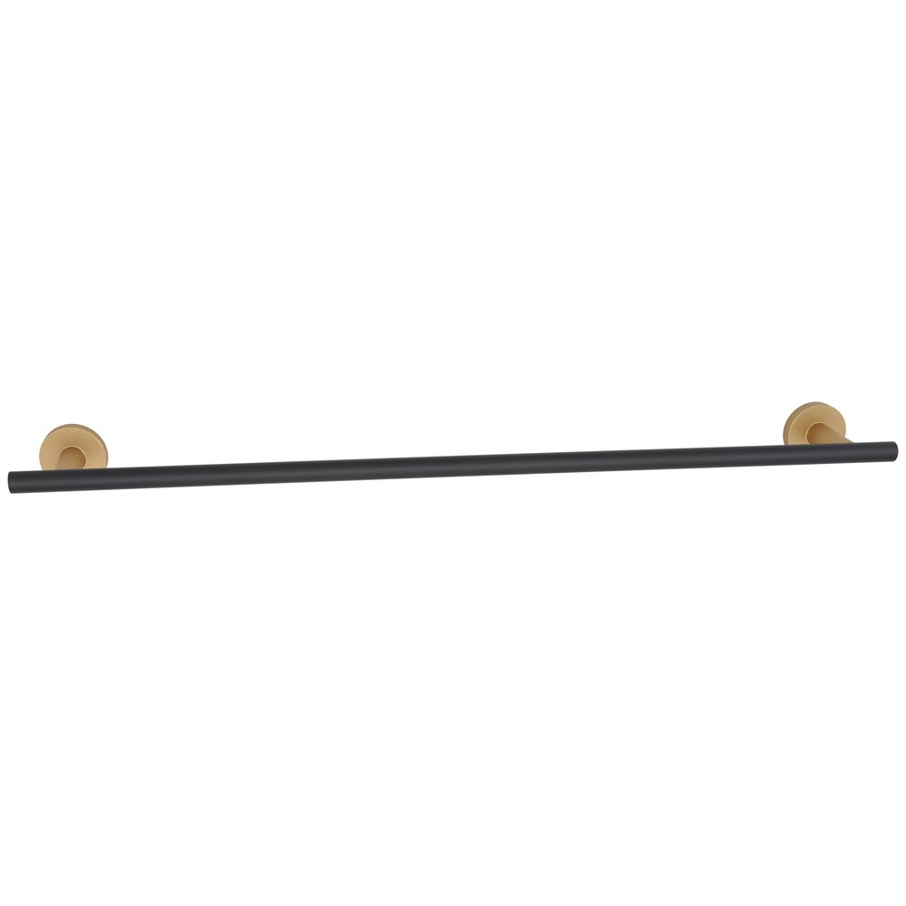 24" Towel Holder With Smooth Bar in Champagne And Matte Black