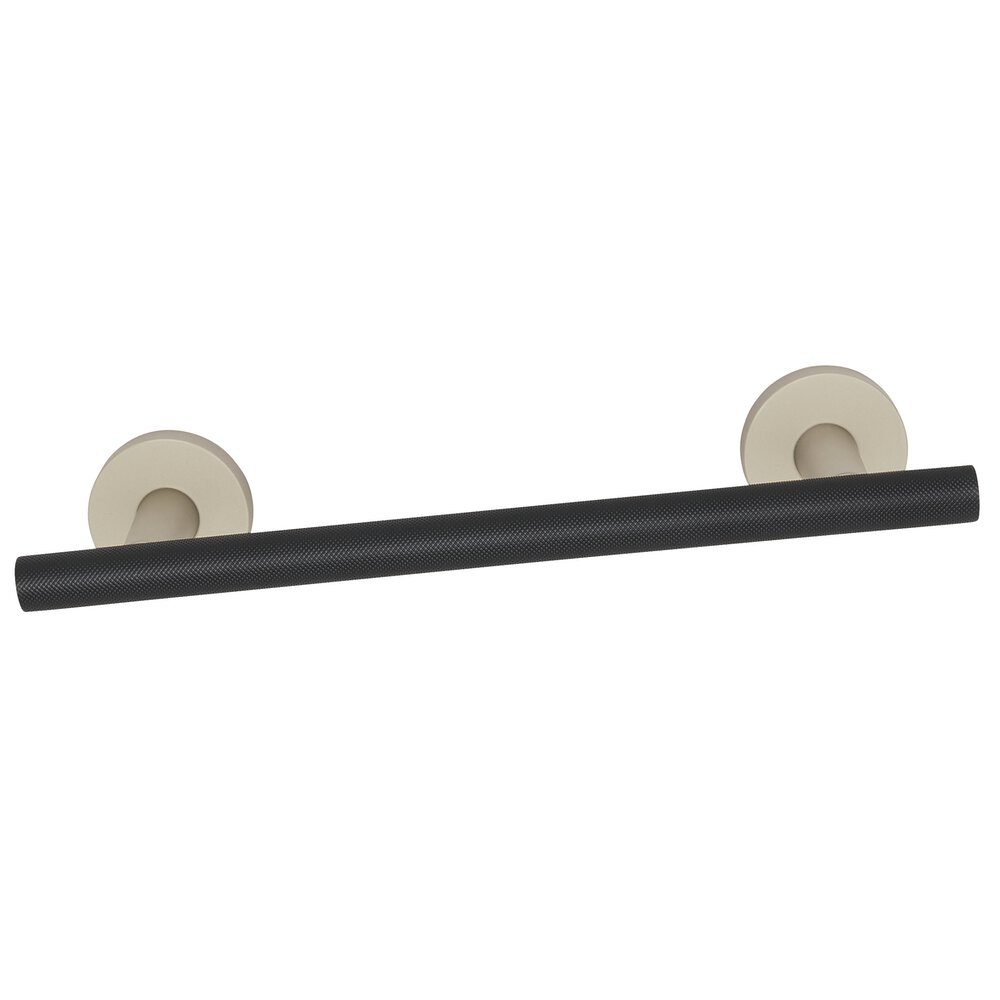 8" Towel Holder With Knurled Bar in Matte Nickel And Matte Black