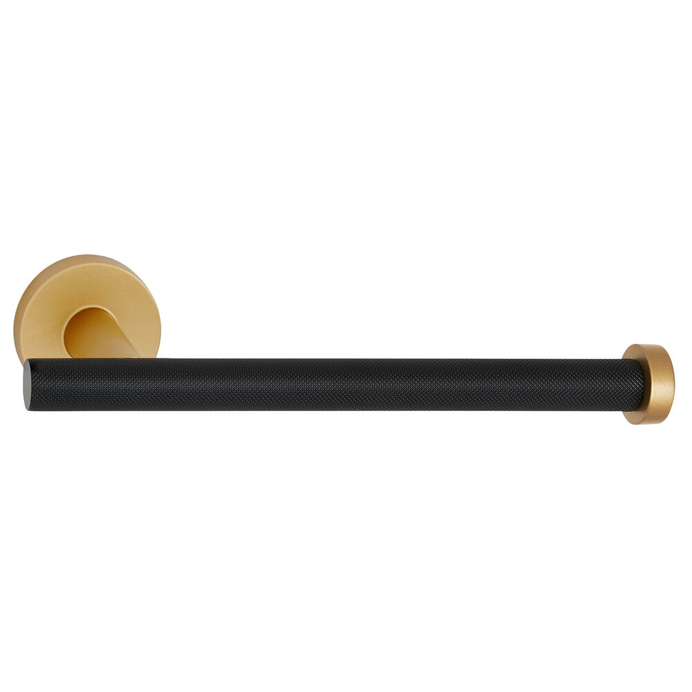 Right Handed Tissue Holder Knurled Bar in Champagne And Matte Black