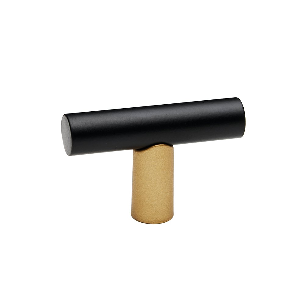 T Knob With Smooth Bar in Champagne And Matte Black