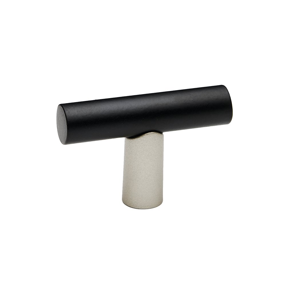 T Knob With Smooth Bar in Matte Nickel And Matte Black
