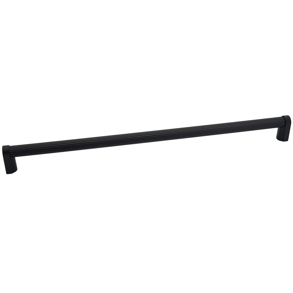 18" Centers Appliance Pull Ribbed Bar in Matte Black 
