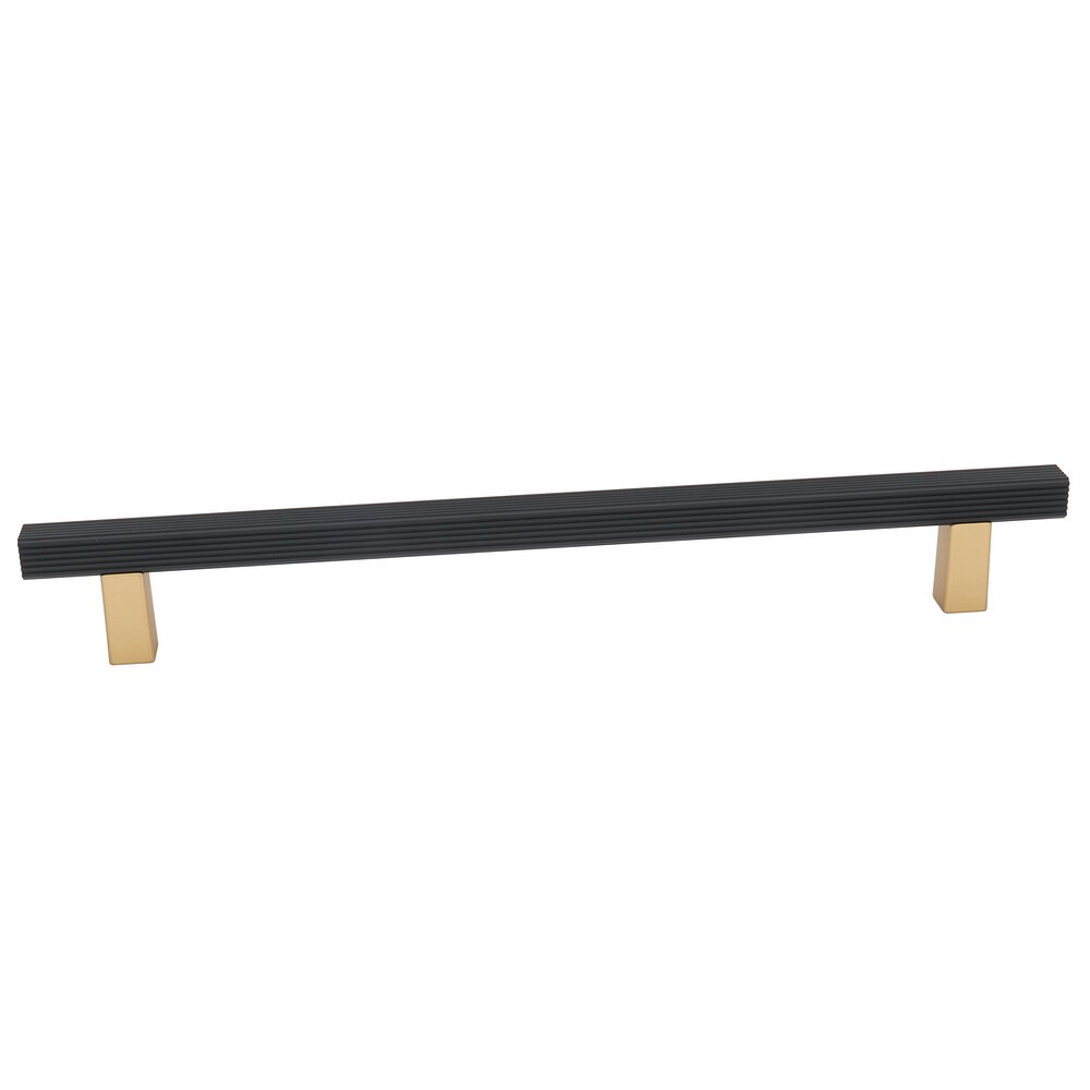 12" Centers Grooved Bar Appliance Pull In Champagne/Matte Black