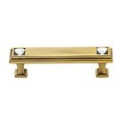 Solid Brass 3" Centers Pyramid Handle in Swarovski /Polished Antique