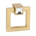 1 1/2" Square Ring with Crystal Small Square Mount in Satin Brass